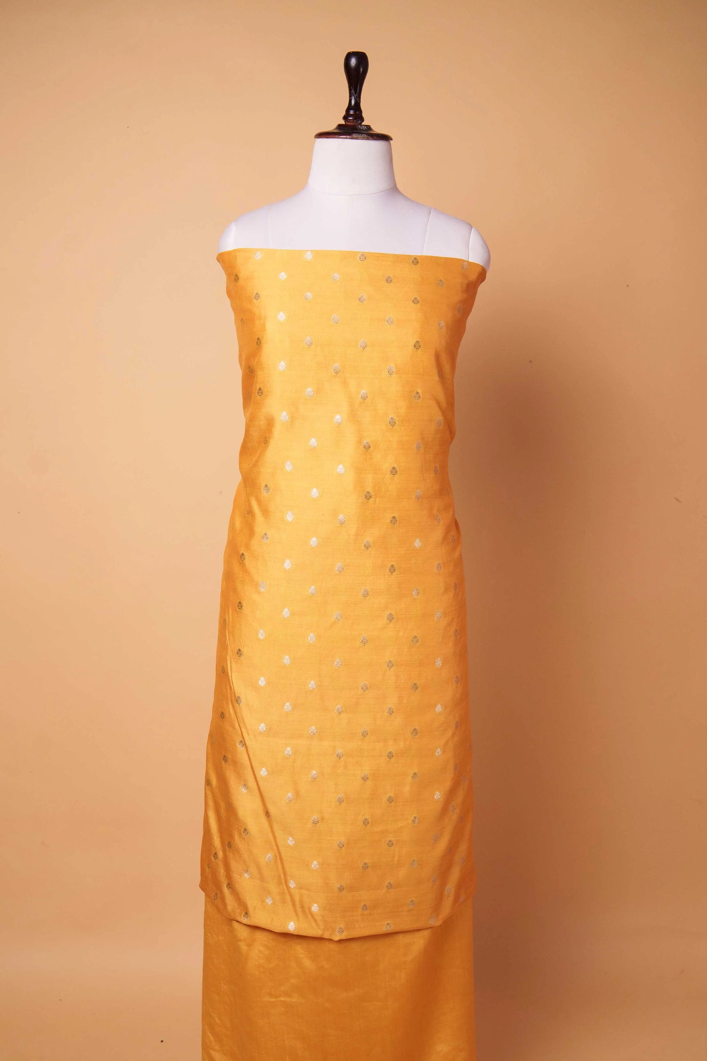 Rich Yellow Handwoven Chiniya Silk Suit Set