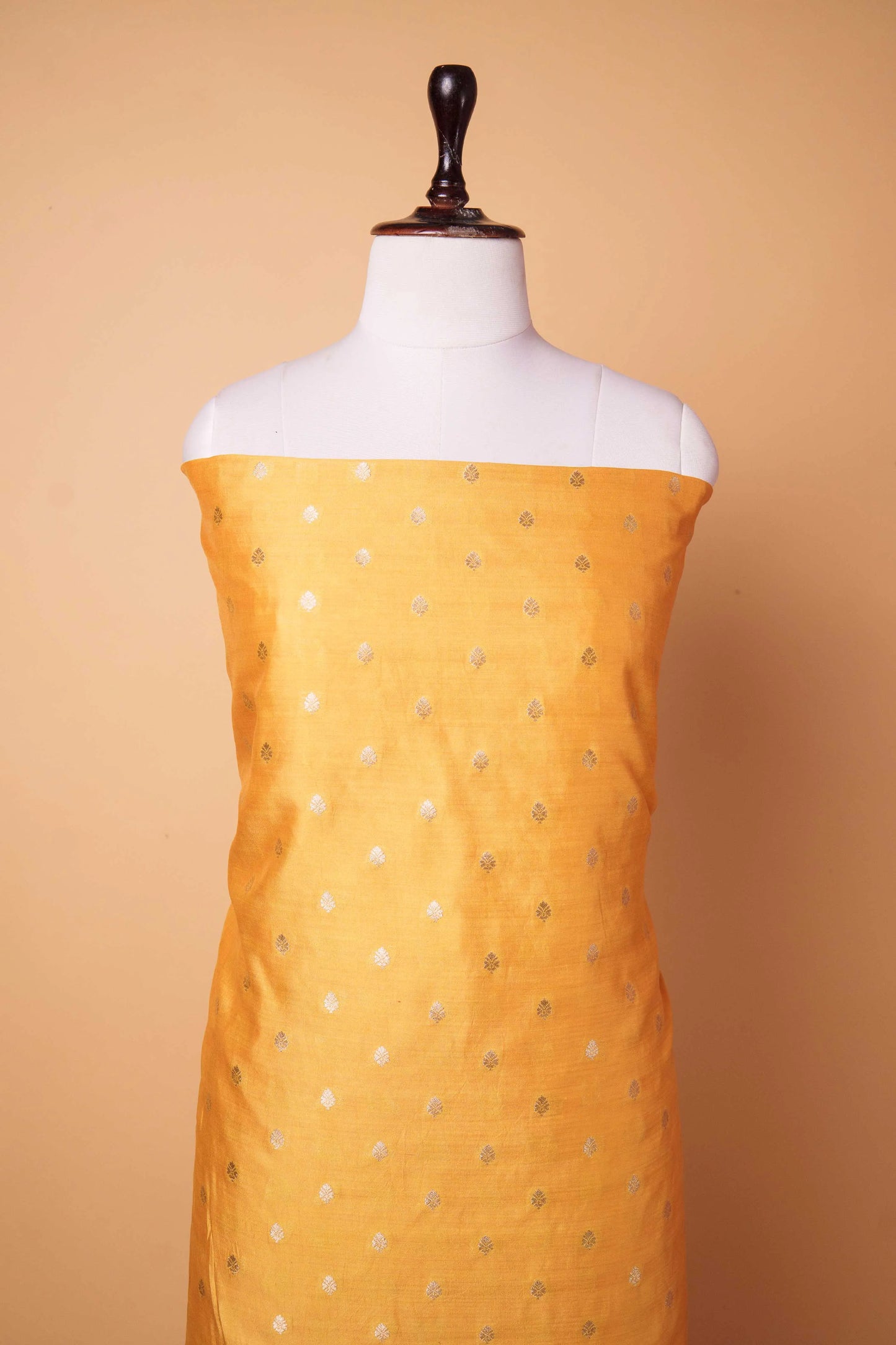 Rich Yellow Handwoven Chiniya Silk Suit Set