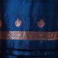 German Blue Puna Silk Weaving Co-ord Set