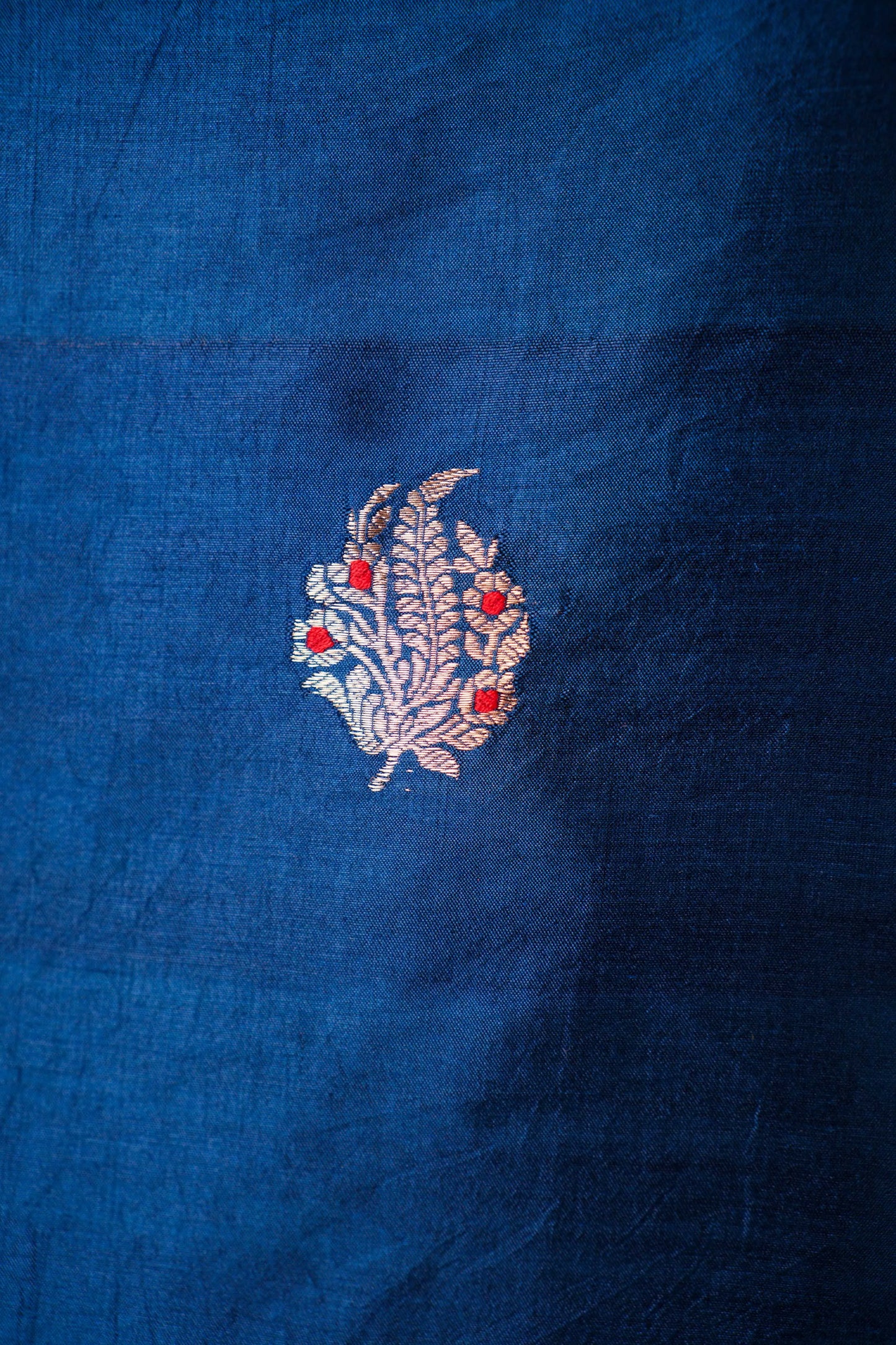 German Blue Puna Silk Weaving Co-ord Set