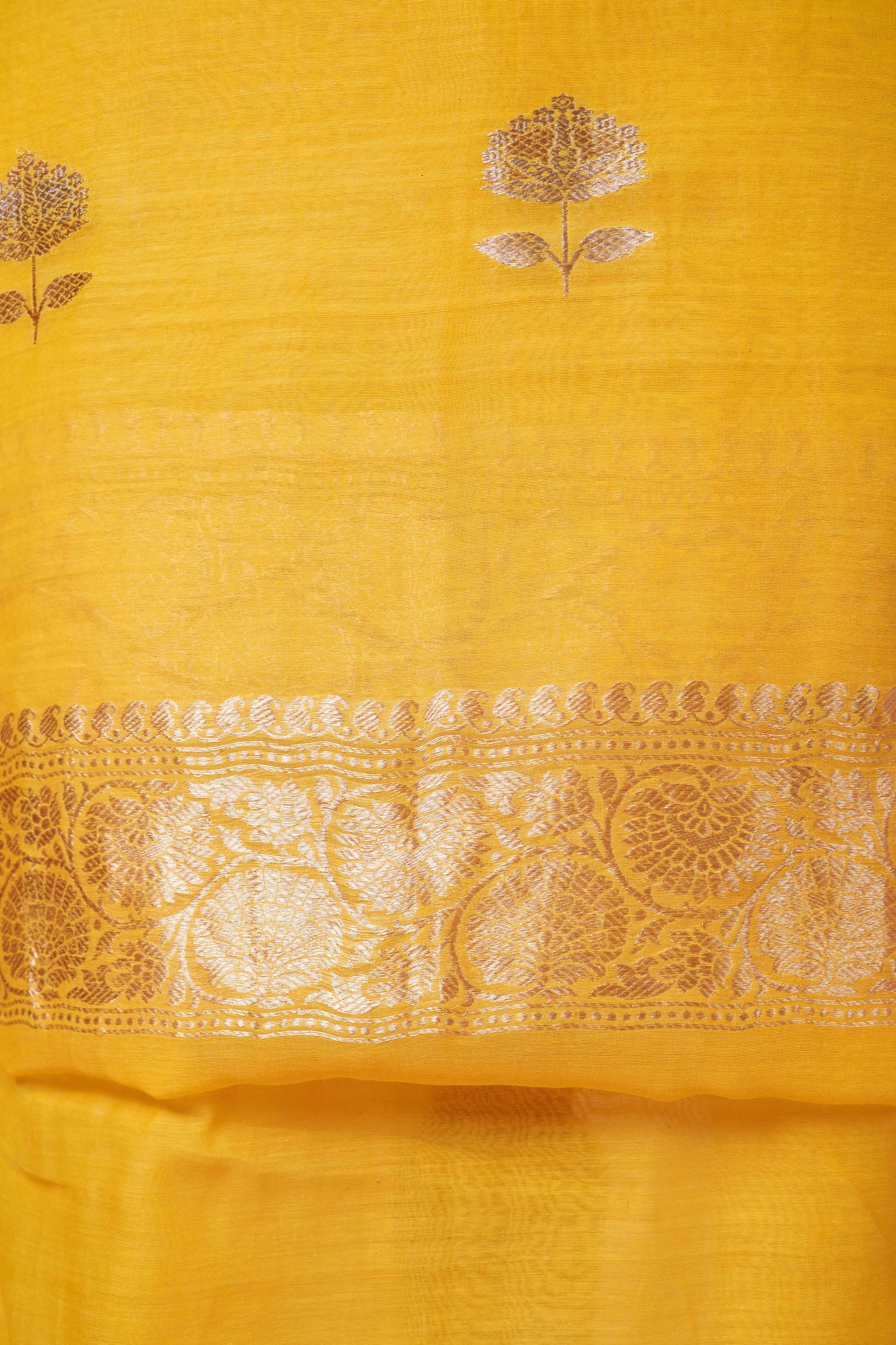 Yellow Linen Silk Weaving Co-ord Set