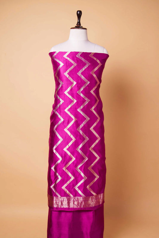 Magenta Puna Silk Weaving Co-ord Set