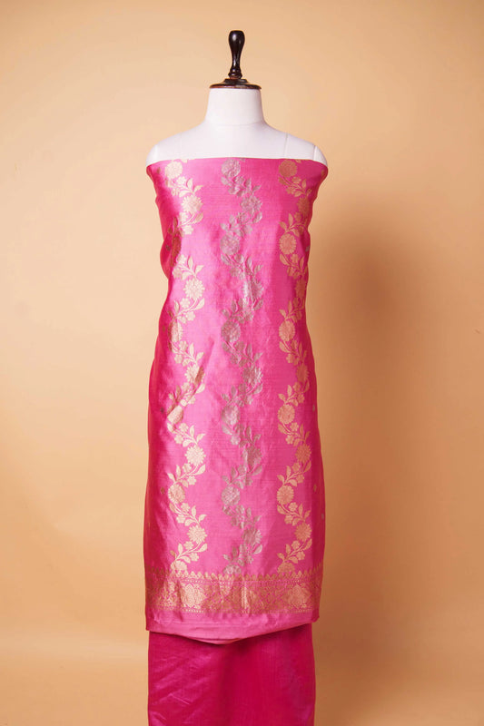 Dusty Rose Puna Silk Weaving Co-ord Set