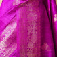 Magenta Handwoven Raw Silk Saree