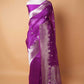 Magenta Banarasi Ghat Weaving Organza Silk Saree