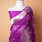 Magenta Banarasi Ghat Weaving Organza Silk Saree