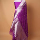 Magenta Banarasi Ghat Weaving Organza Silk Saree