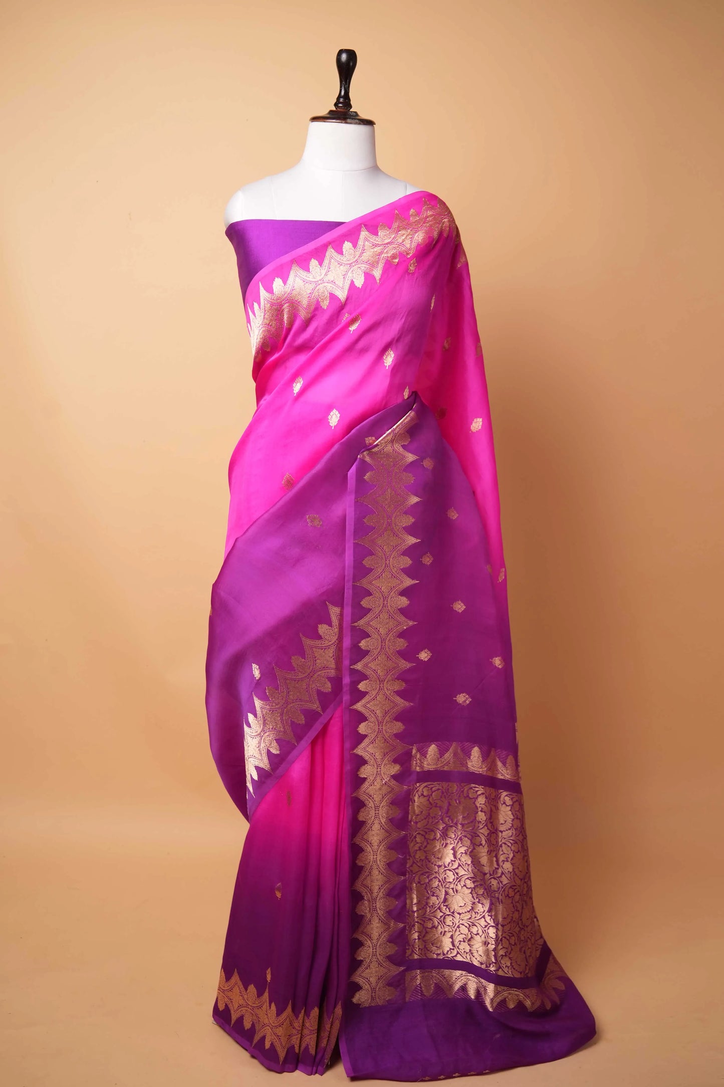 Pink & Magenta Kadhua Organza Silk Saree
