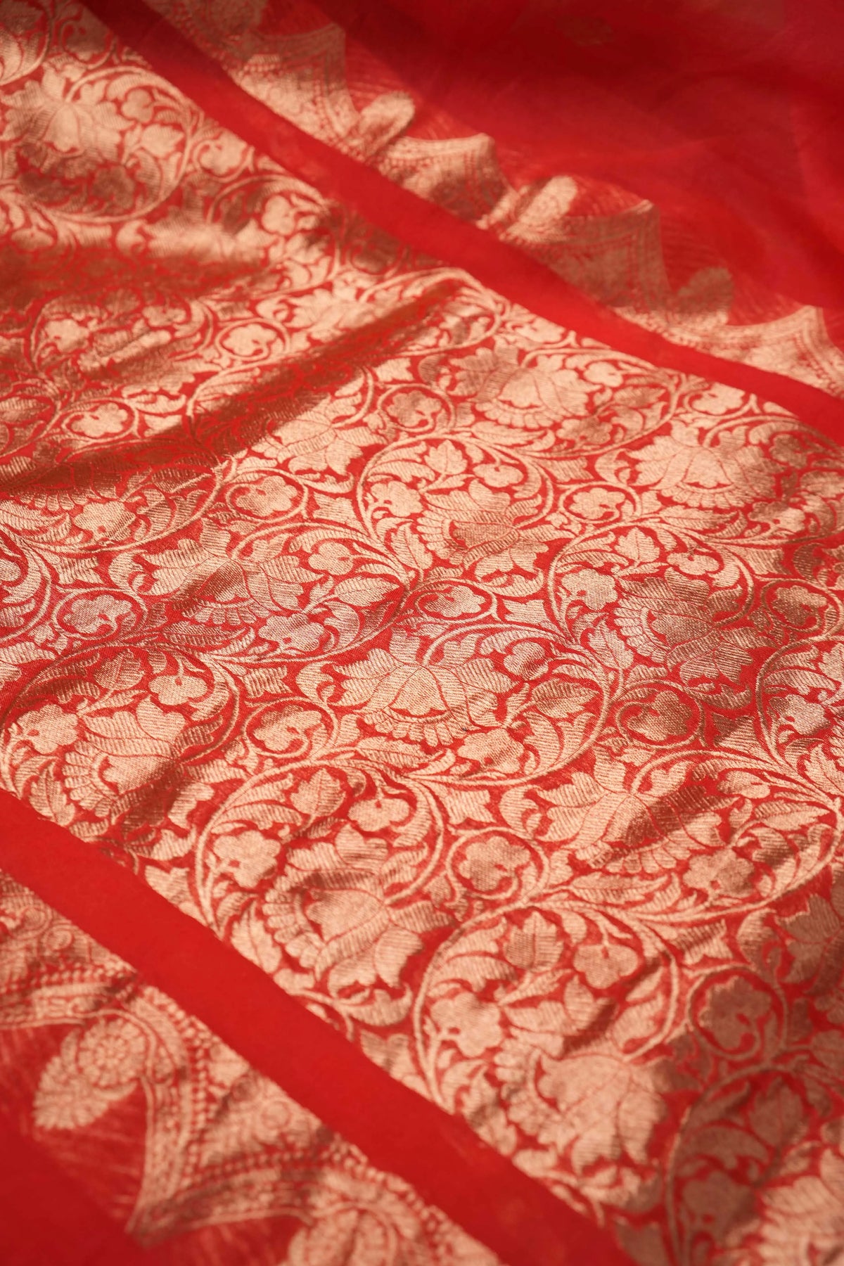 Orange & Pink Kadhua Weaving Organza Silk Saree