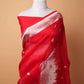 Red Banarasi Ghat Weaving Organza Silk Saree
