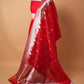 Red Banarasi Ghat Weaving Organza Silk Saree