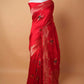 Red Handwoven Raw Silk Saree