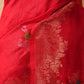 Red Handwoven Raw Silk Saree