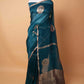 Peacock Blue Kadhua Weaving Organza Silk Saree