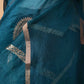 Peacock Blue Kadhua Weaving Organza Silk Saree