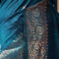 Peacock Blue Handwoven Raw Silk Saree
