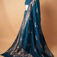 Peacock Blue Handwoven Raw Silk Saree
