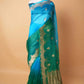 Green & Blue Kadhua Weaving Organza Silk Saree