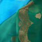 Green & Blue Kadhua Weaving Organza Silk Saree