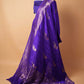 Purple Handwoven Raw Silk Saree