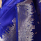 Royal Blue  Banarasi Ghat Weaving Organza Silk Saree