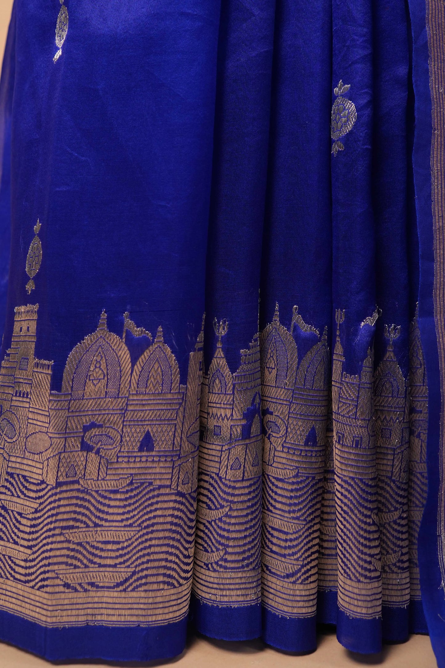 Royal Blue  Banarasi Ghat Weaving Organza Silk Saree