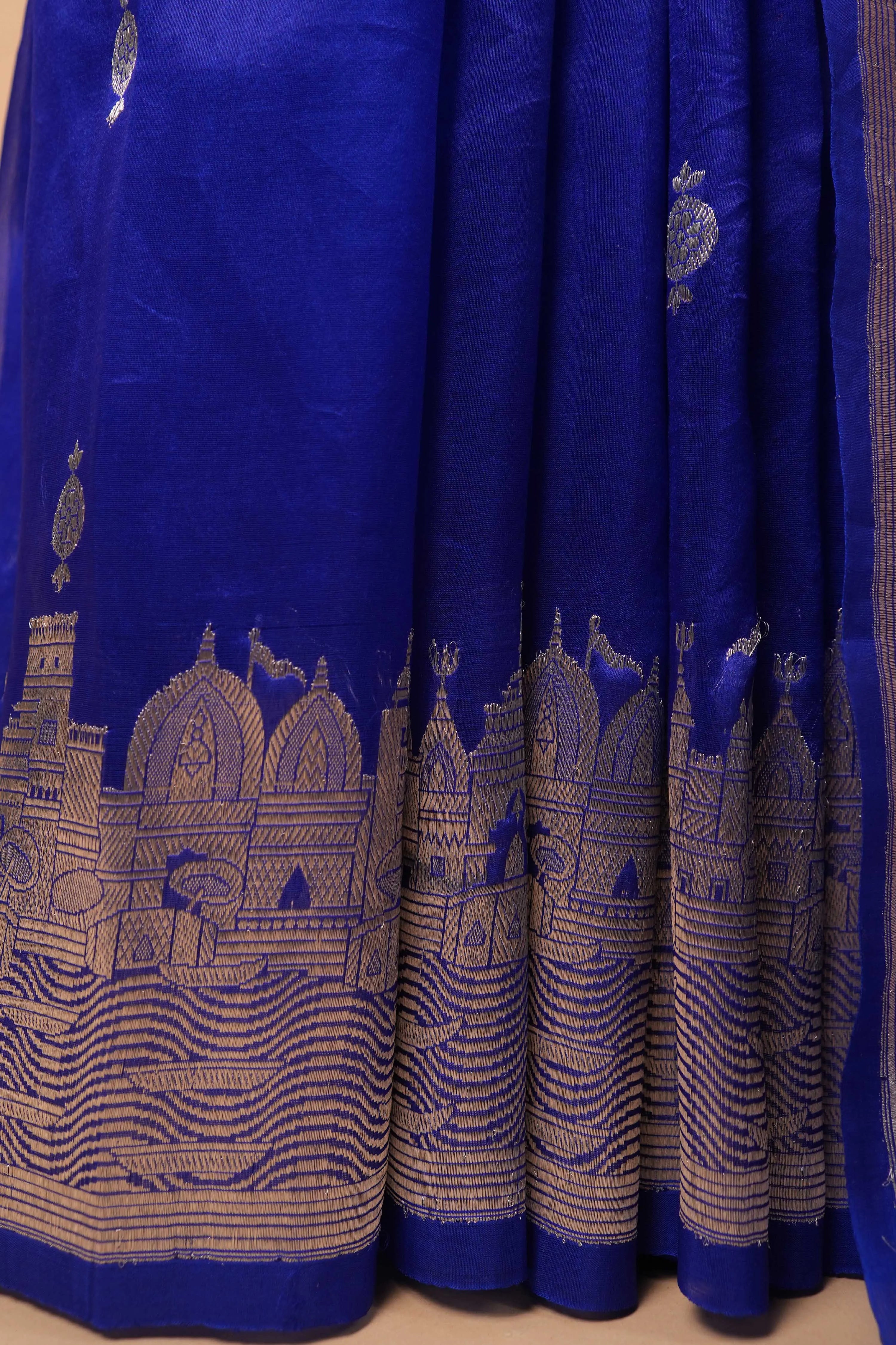 Royal Blue  Banarasi Ghat Weaving Organza Silk Saree