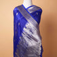 Royal Blue  Banarasi Ghat Weaving Organza Silk Saree