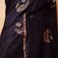 Black Handwoven Raw Silk Saree