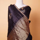Black Handwoven Raw Silk Saree