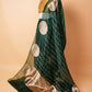 Bottle Green Kadhua Weaving Organza Silk Saree