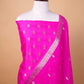 Rani Pink Handwoven Chiniya Silk Suit Set