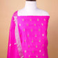 Rani Pink Handwoven Chiniya Silk Suit Set
