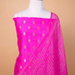 Rani Pink Handwoven Chiniya Silk Suit Set