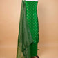 Bottle Green Handwoven Chiniya Silk Suit Set