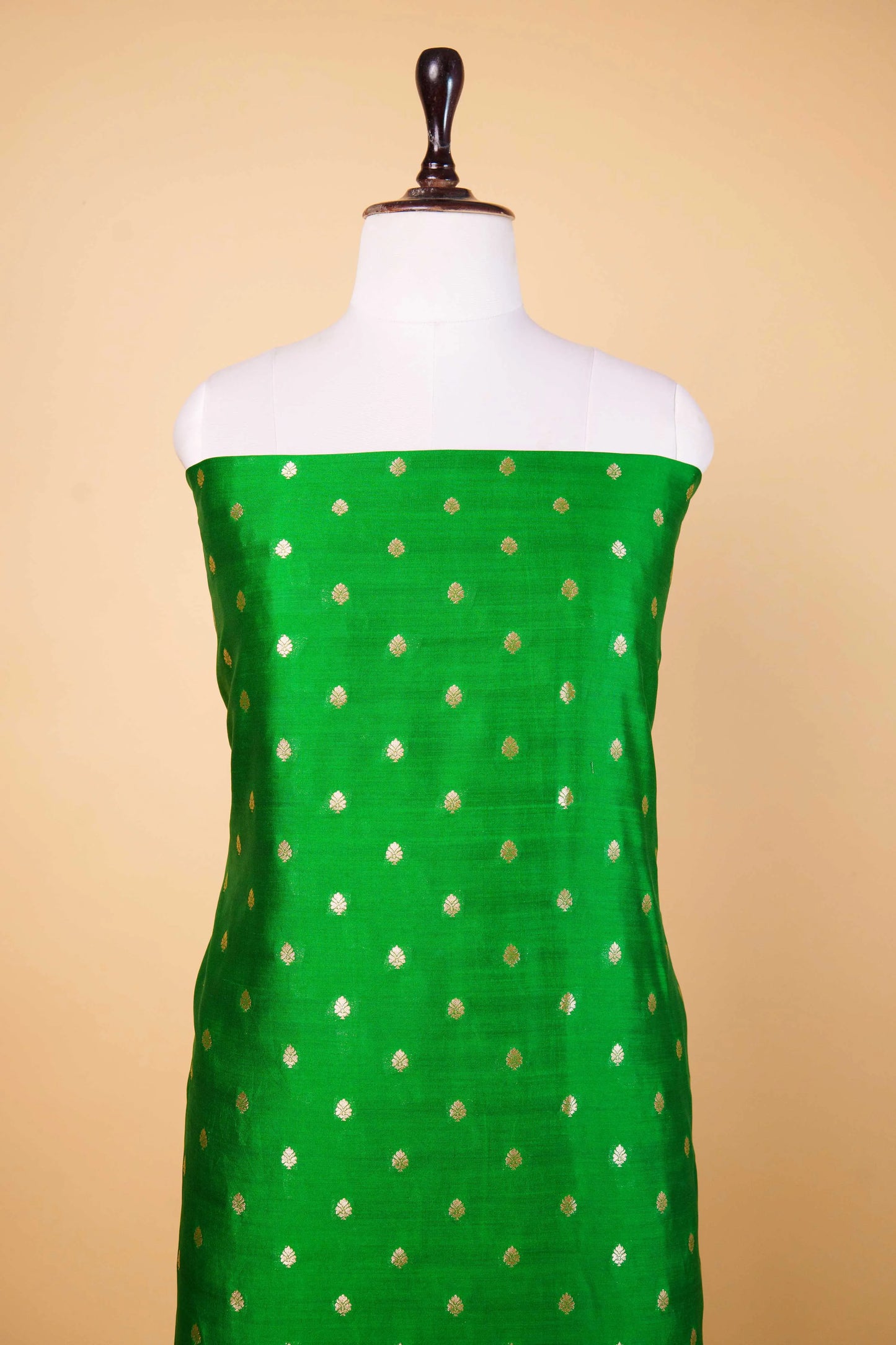Bottle Green Handwoven Chiniya Silk Suit Set