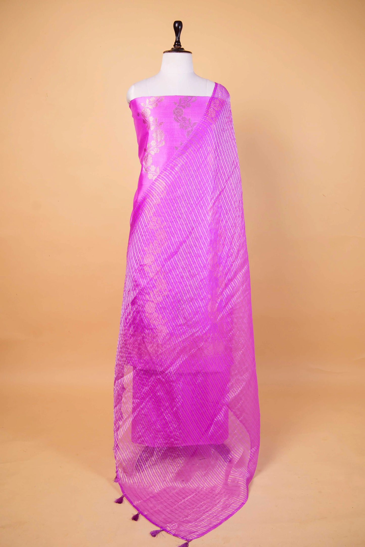Lavender Handwoven Chiniya Silk Suit Set