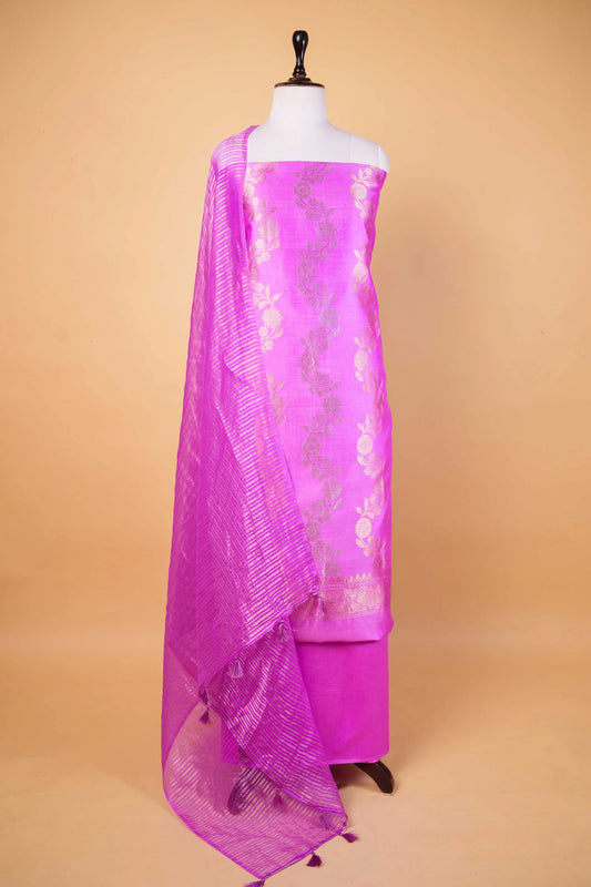 Lavender Handwoven Chiniya Silk Suit Set