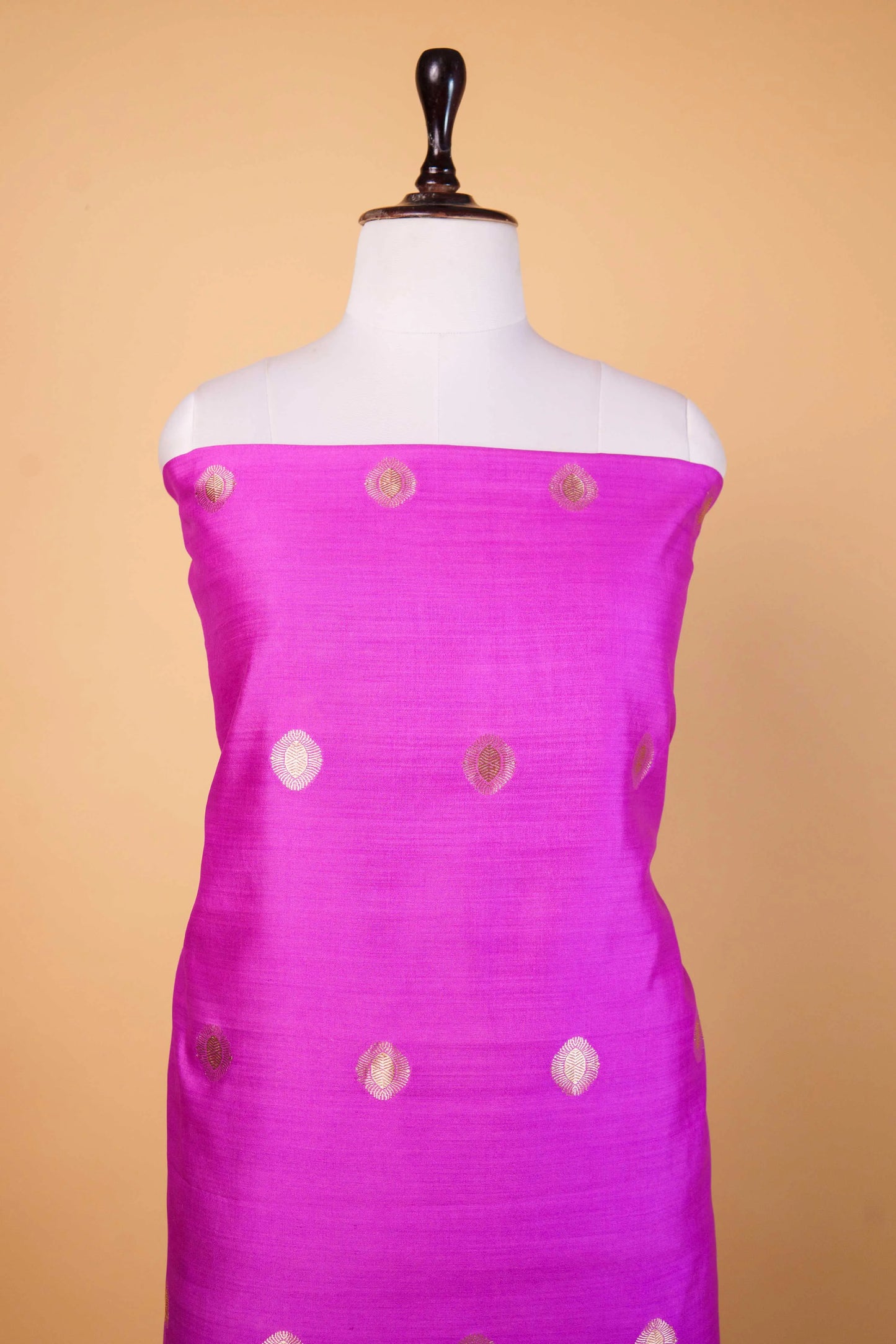 Purple Handwoven Chiniya Silk Suit Set