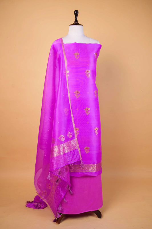 Lavender Organza Handwoven Suit