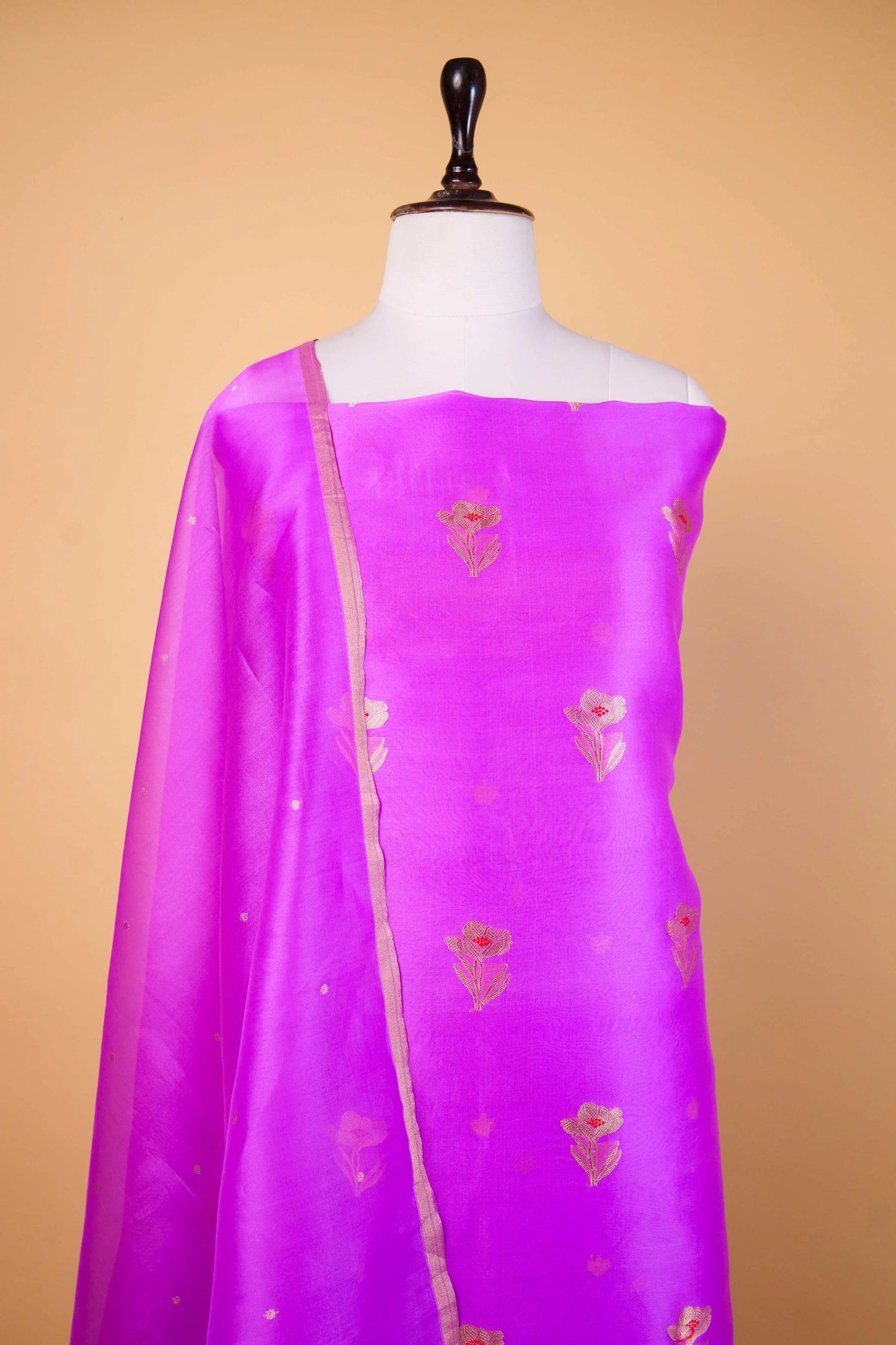 Lavender Organza Handwoven Suit