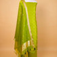 Olive Green Handwoven Chiniya Silk Suit Set