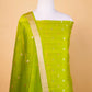 Olive Green Handwoven Chiniya Silk Suit Set