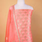 Peach Handwoven Chiniya Silk Suit Set