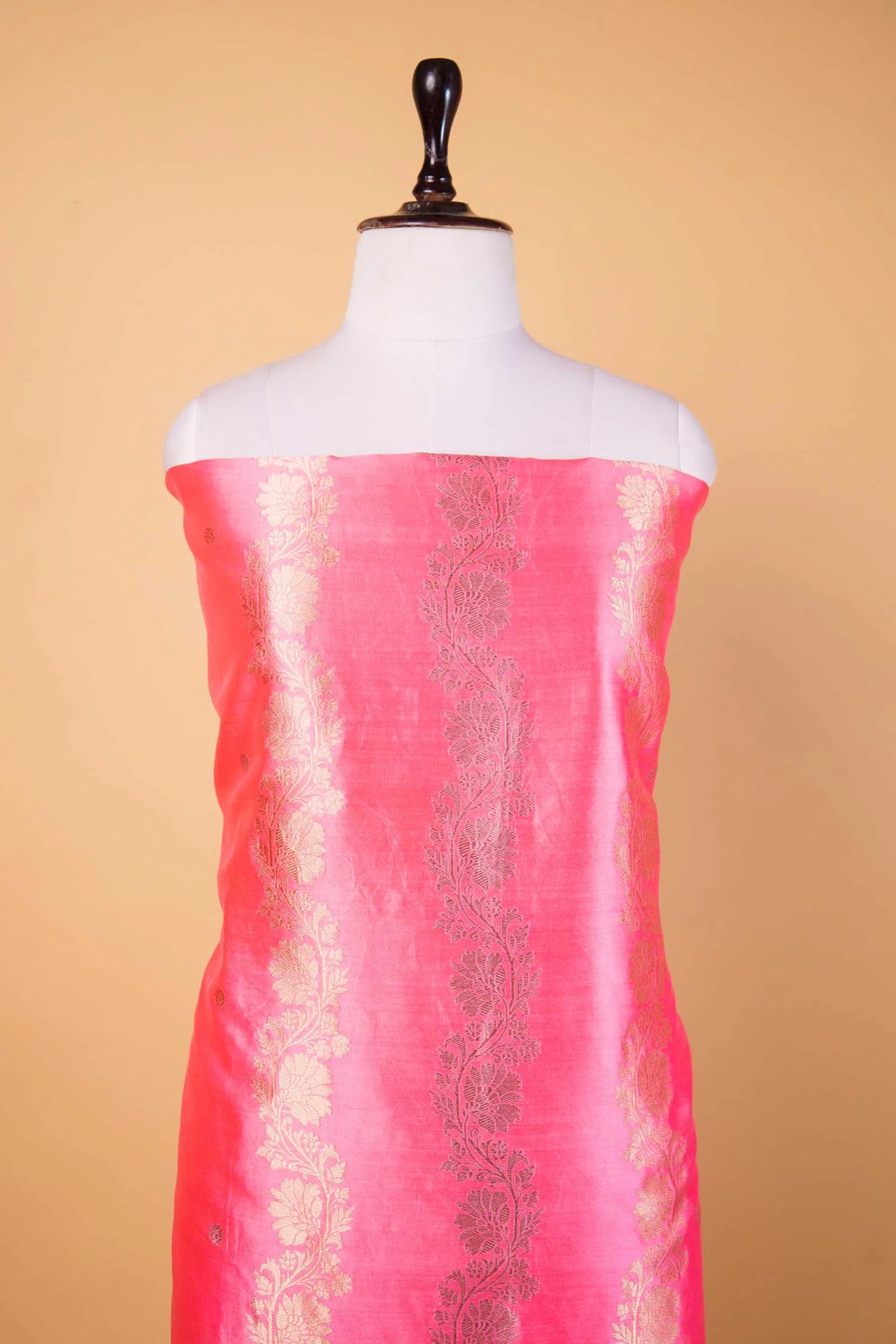 Peach Kadhua Chiniya Silk Suit Set