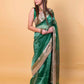 Green Embellished Lace Pure Soft Tissue Silk Saree