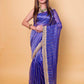Royal Blue Sona Rupa Stripe Organza Silk Saree With Embellished Border