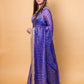 Royal Blue Sona Rupa Stripe Organza Silk Saree With Embellished Border