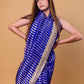 Royal Blue Sona Rupa Stripe Organza Silk Saree With Embellished Border