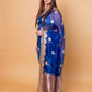 German Blue Pure Tissue Silk Saree With Embroidery Border